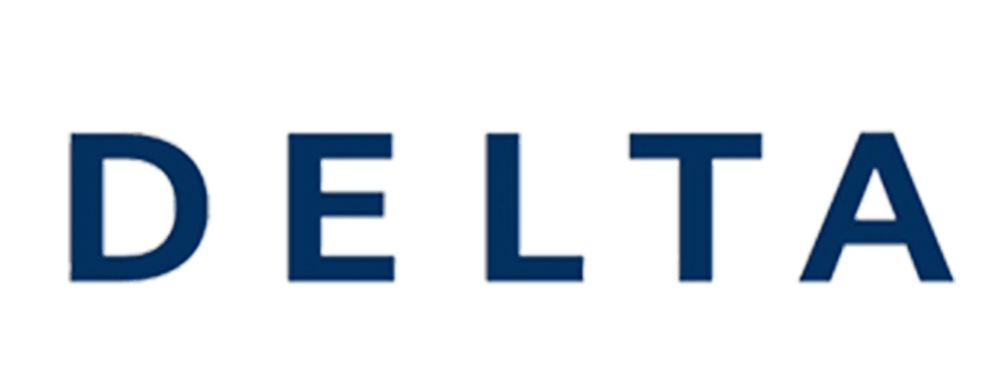 The Delta Airlines logo, representing pilot benefits, retirement plans, and other options for Delta Airlines pilots at Smith Anglin.