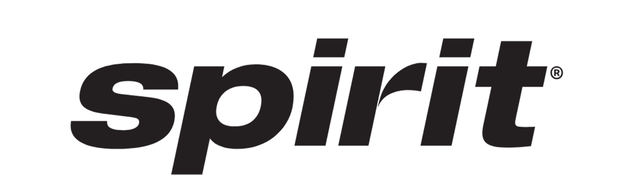 Spirit Airlines logo in bold black lettering, symbolizing the airline's commitment to providing benefits and retirement plan management for their pilots.